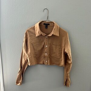 Forever 21 Tan Cropped Blouse